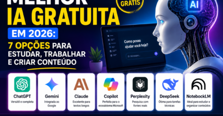 Melhor IA gratuita em 2026: 7 opções para estudar, trabalhar e criar conteúdo