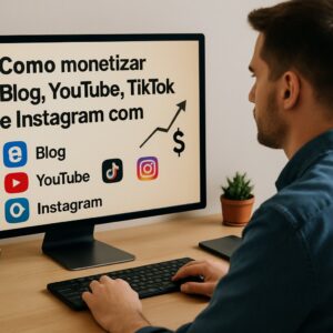 Como monetizar blog, YouTube, TikTok e Instagram com estratégias integradas em 2026
