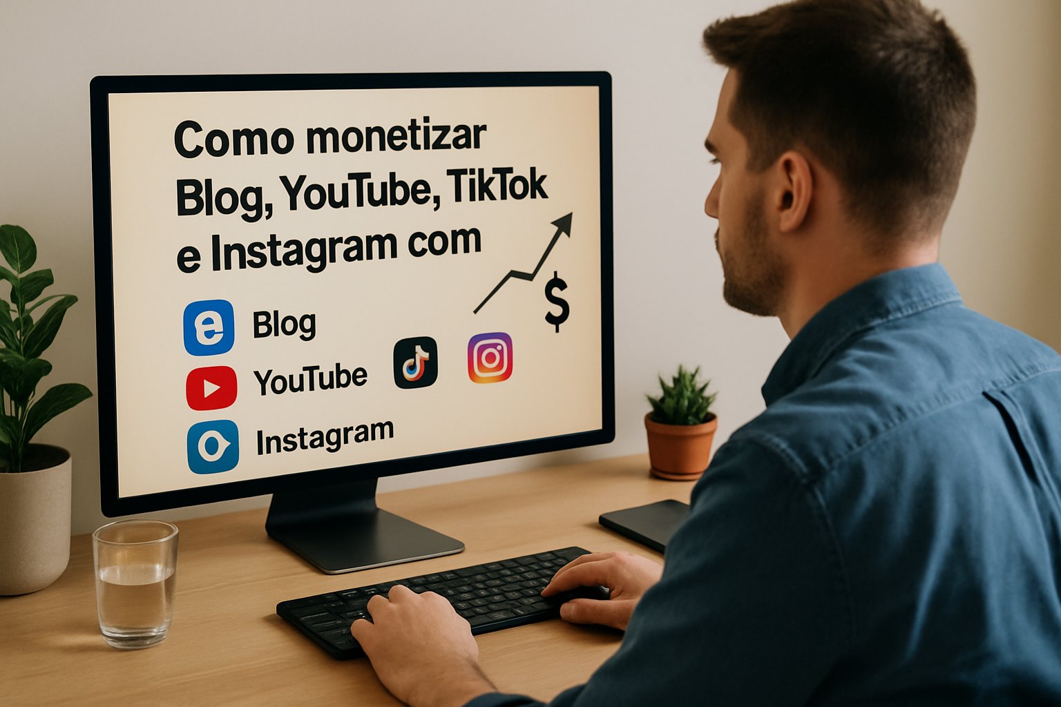 Como monetizar blog, YouTube, TikTok e Instagram com estratégias integradas em 2026